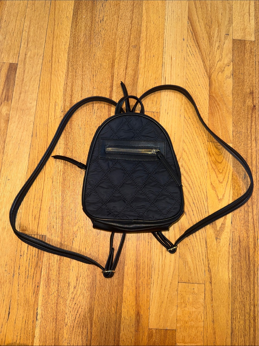 Phase 3 Quilted Black Mini Backpack - Women's Fashion Bag